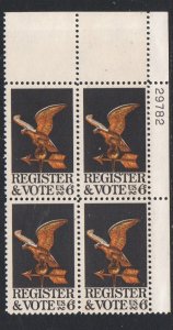 ALLYS STAMPS US Plate Block Scott #1344 6c Register & Vote [4] MNH F/VF [STK]