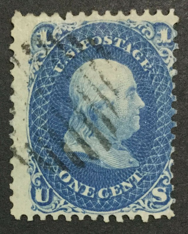 MOMEN: US STAMPS #63b DARK BLUE USED LOT #32024