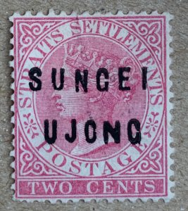 Sungei Ujong 1884 2c with N wide in UJONG.  Scott 15, CV $140.00. SG 21