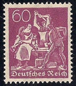 Germany #144  60PF Iron Workers, Stamp unused OG H VF