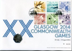 Royal Mail, Mint PNC 50p Coin Cover, Glasgow 2014 Commonwealth Games