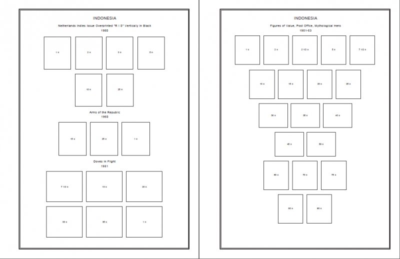 INDONESIA STAMP ALBUM PAGES 1945-2011 1945-2011 (533 PDF digital pages)