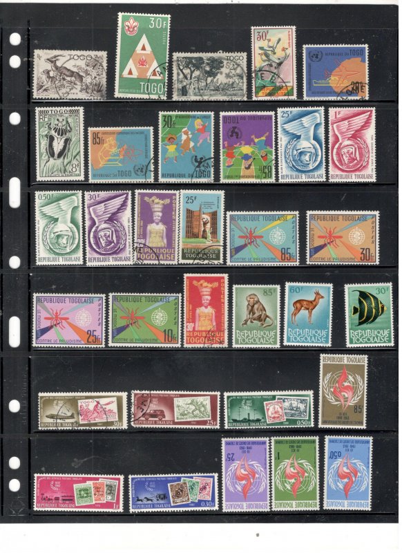 TOGO COLLECTION ON STOCK SHEET MINT/USED