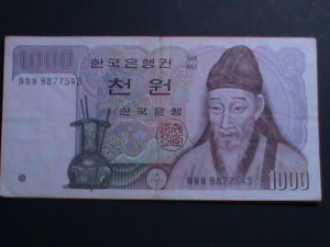 ​KOREA-BANK OF KOREA 1000 WON  LIGHT CIRCULATED VERY FINE WE SHIP TO WORLDWIDE
