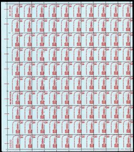 1603, MNH 24¢ Large Misperfed Sheet of 100 Stamps Freaky Error - Stuart Katz