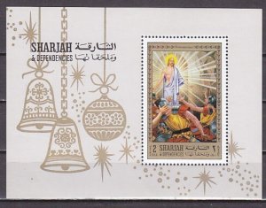Sharjah, Mi cat. 758, BL78 A. Religious Christmas s/sheet.