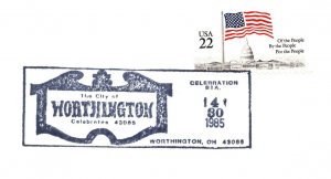 US SPECIAL PICTORIAL POSTMARK COVER CELEBRATING THE CITY OF WORTHINGTON OHIO '85