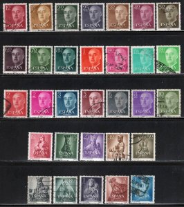Spain #804-13, 815-35 ~ 2 Cplt Sets ~ Franco, Manian ~ Unused, Used, MX  1954-56