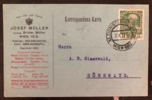 1913 Vienna Austria Zionist Congress Postcard Cover To Goessnitz