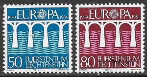 LIECHTENSTEIN 1984 EUROPA Set Sc 779-780 MNH