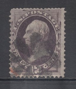 US Sc 151 used 1870 12c Henry Clay, patial red cancel