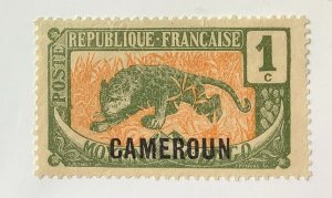 Cameroon 1921 Scott 147 used - 1c, Leopard, Middle Congo issue Overprinted