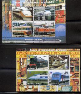 Niger 1998 Trains 6 Sheetlets  (4) + 3 S/S Yvert 1223/46+103/5  MNH
