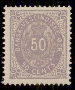 DANISH WEST INDIES #13a (13b) 50¢ gray violet, fresh og, NH, XF, Facit $1,080.00