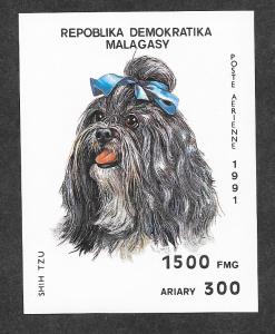 Malagasy 1003h Mint NH MNH  Souvenir Sheet Dogs Shih Tzu!