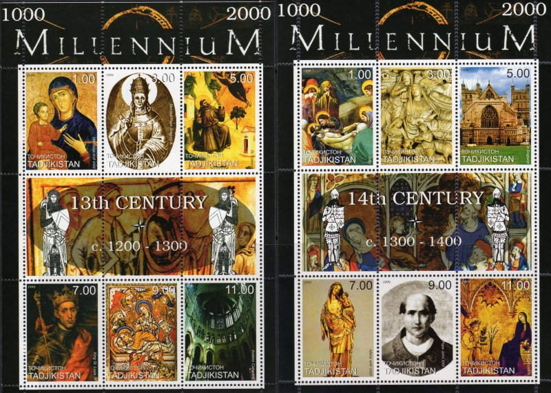 Tajikistan 1999 MILLENNIUM (1000-2000) 9 Sheetlets of 6 + 3 Sheetlets of 8 MNH