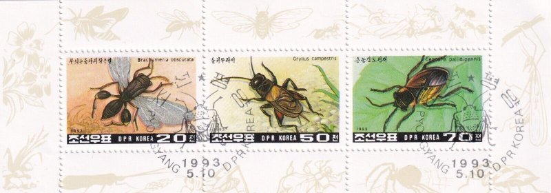 SA18c Korea 1993 Insects, used minisheet