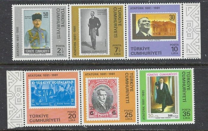 Turkey 2188-93 MNH 1981 Kemal Ataturk (ap7279)