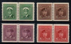 Canada Scott 278-81 Mint NH pairs [TE1090]