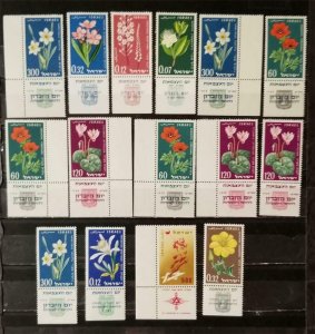 ISRAEL Flower Stamp Lot with Tabs MNH OG T2951