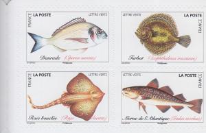 2019 France Fish 12 SA Bklt (Scott 5606-17a) MNH