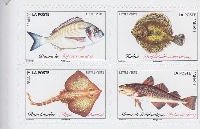 2019 France Fish 12 SA Bklt (Scott NA) MNH