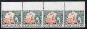 Lesotho 1966 wmk Script 5c unmounted mint strip of 4, one...