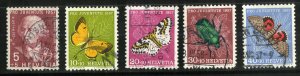 SWITZERLAND B267-71 USED SCV $7.10 BIN $3.00 INSECTS