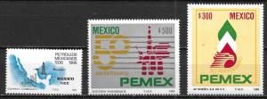 Mexico 1535-37 50th PEMEX set MNH