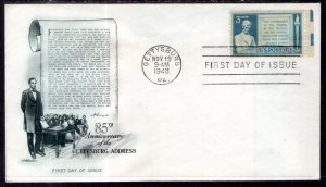 US 978 Gettysburg Address Artmaster Pencil FDC