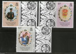 Ascension Islands 1981 Princess Diana & Charles Royal Wedding Gutter Margin MNH