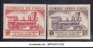 CHILE - 1954 CENTENARY OF 1st SOUTH AMERICAN RAILWAY SC#283 & C172 2V MNH