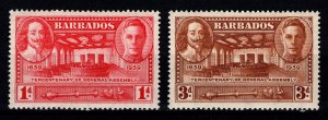 Barbados 1939 Tercentenary of General Assembly Part Set [Unused]