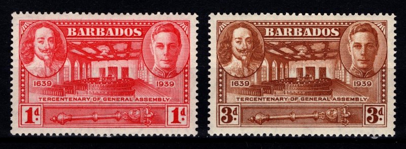 Barbados 1939 Tercentenary of General Assembly Part Set [Unused]