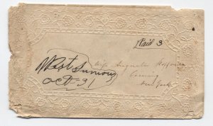 1850s manuscript stampless cover to Corning NY paid 3 rate [6526.273]