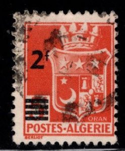 ALGERIA Scott 166 Used Surcharged coat of Arms stamp