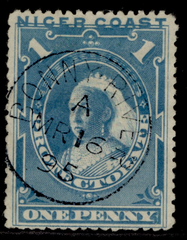 NIGERIA - Niger Coast Protectorate QV SG46c, 1d pale blue, FINE USED. CDS