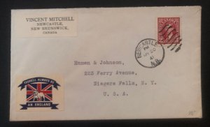 1941 Newcastle Canada Patriotic cover to Niagara Falls NY USA Always Be An Engla