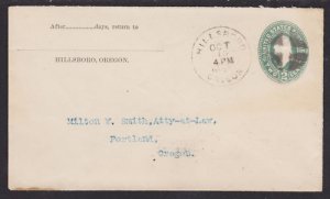 US Sc U311 used 1898 Hillsboro, OR Crossroads F/C Cover