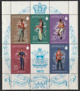 1972 Antigua - Sc 287a - MH VF - 1 SS - Military Uniforms