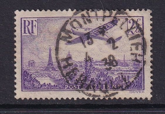 France  #C10 used   1936  plane over Paris  2.25fr