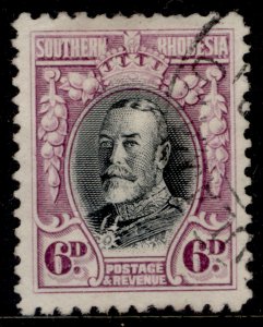 SOUTHERN RHODESIA GV SG20, 6d black & magenta, FINE USED.