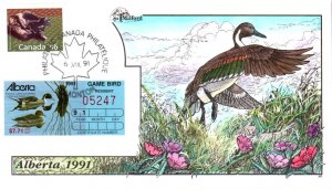 #AB3 Alberta 1991 Duck Milford FDC