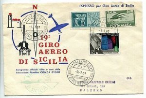 XIX ° Air Tour of Sicily - Aerogram of the Ass. philatelic