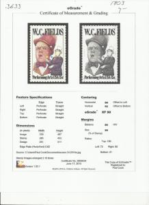 # 1803 MINT NEVER HINGED W.C. FIELDS XF+