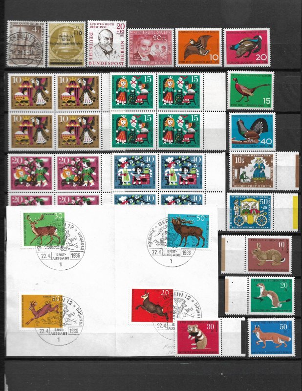 COLLECTION LOT OF 34 GERMANY BERLIN SEMI POSTAL STAMPS 1953+