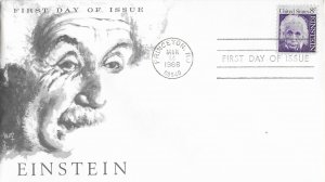 1966 FDC, #1285, 8c Albert Einstein, Marg