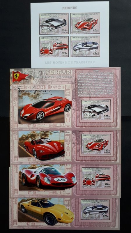 Ferrari cars - Congo 2006 - sheet + complete set of 4 ss imperf ** MNH