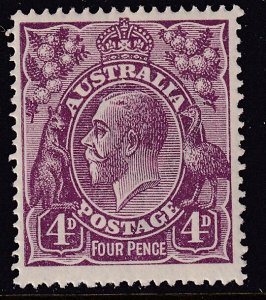 Australia Sc# 32 4 pence 1915 KGV MLMH perf 14 Wmk 9 CV $20