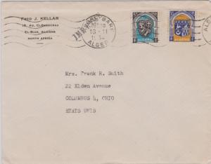 Algeria 5F Algiers Arms and 1F Oran Arms 1954 Alger Gare, Alger Printed matte...